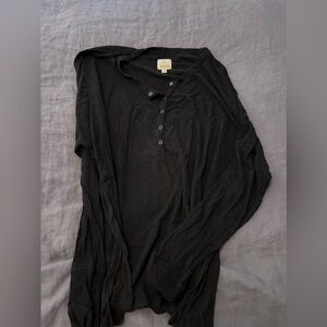 AERIE Offline Ribbed Henley with Snaps (M)